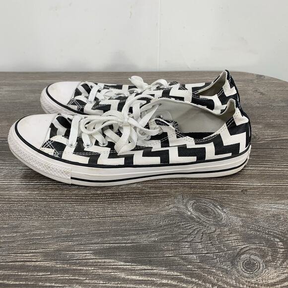 Women's Converse All Star Sneakers Shoes - Size 11 - Black / White Zig-Zag - Picture 5 of 14